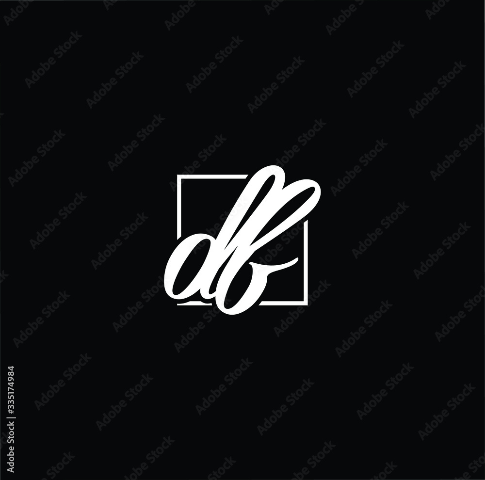 Minimal elegant monogram art logo. Outstanding professional trendy awesome artistic DF FD initial based Alphabet icon logo. Premium Business logo White color on black background Minimal elegant monogram art logo. Outstanding professional trendy awesome artistic DF FD initial based Alphabet icon logo. Premium Business logo White color on black background