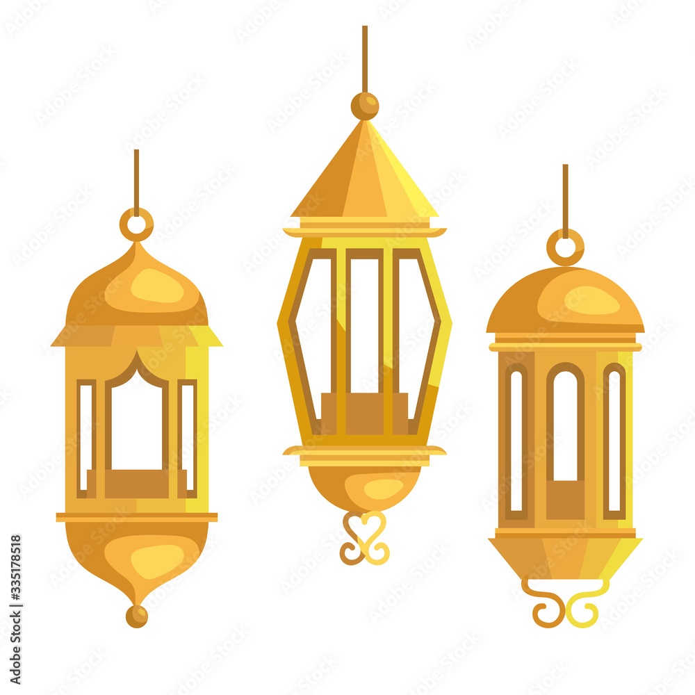 set lanterns hanging of ramadan kareem vector illustration design set lanterns hanging of ramadan kareem vector illustration design