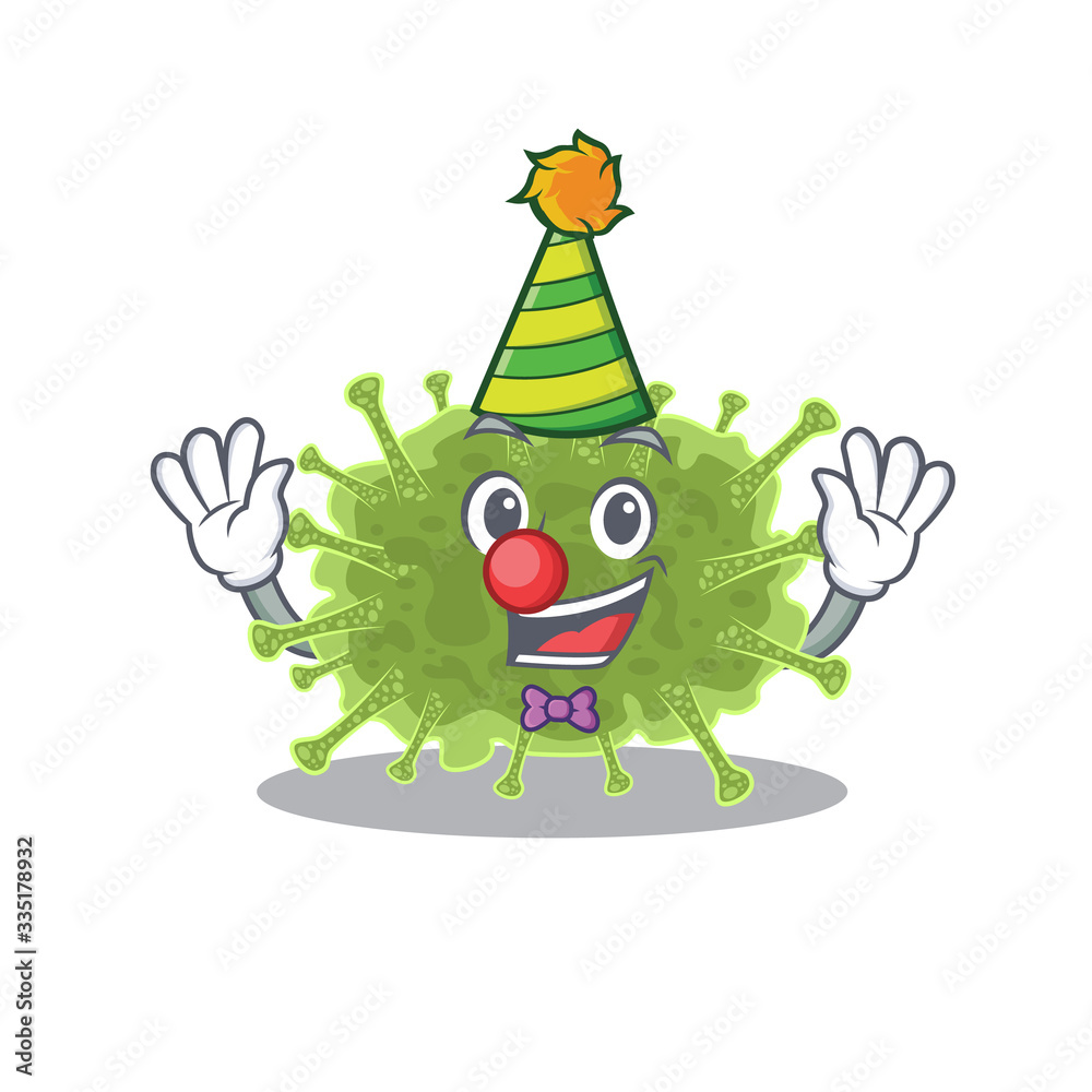 cartoon character design concept of cute clown haploviricotina