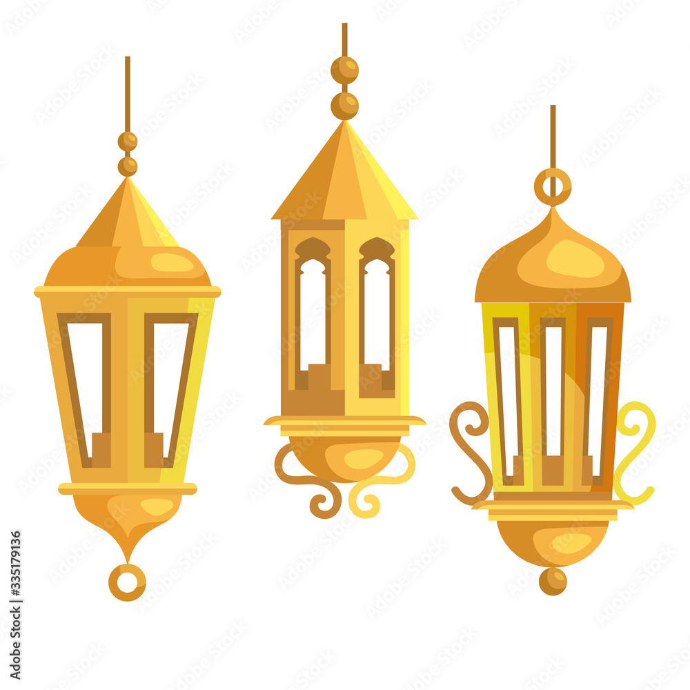 set lanterns hanging of ramadan kareem vector illustration design set lanterns hanging of ramadan kareem vector illustration design