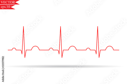 Electrocardiogram show normal heart beat line (Sinus rhythm). ECG. EKG. Vital sign. Medical healthcare symbol.