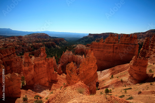 Utah / USA - August 22, 2015: View of hoodoo and rock formationat at Bryce Point in Bryce Canyon National Park, Utah, USA