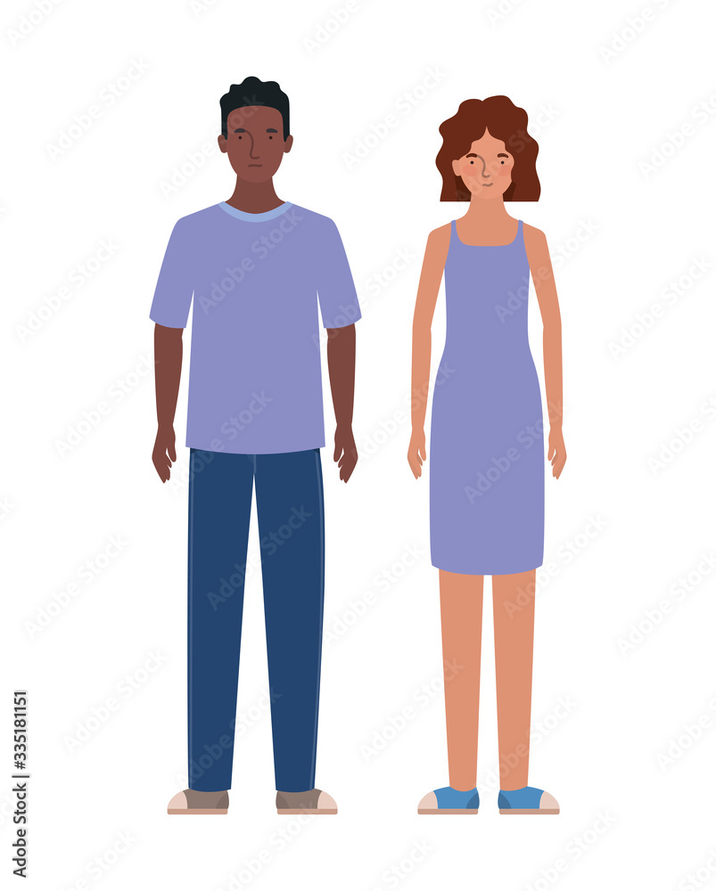 Isolated woman and man avatar vector design Isolated woman and man avatar vector design