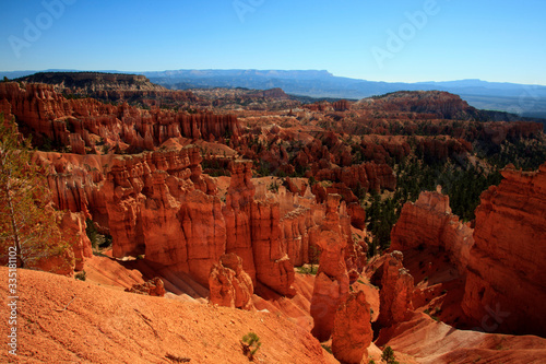 Utah / USA - August 22, 2015: View of hoodoo and rock formationat at Bryce Point in Bryce Canyon National Park, Utah, USA