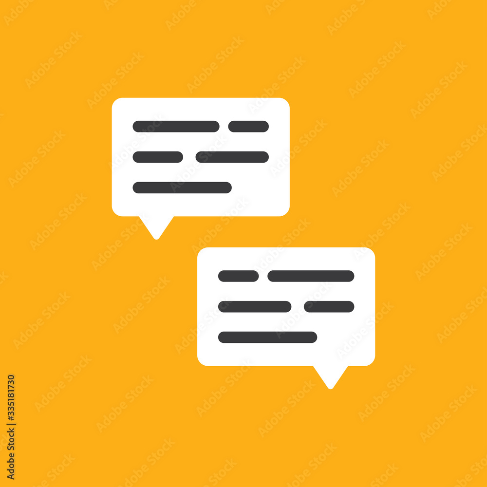 Chat speech bubble icon. Online conversation dialogue symbol. Chat speech bubble icon. Online conversation dialogue symbol.