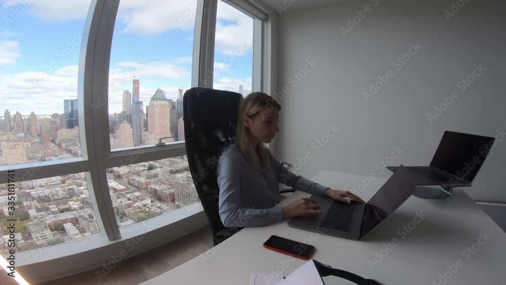 Caucasian millennial female office worker searching online information on stock exchange connected to corporate wifi indoors, side view of skilled businesswoman typing laptop text
Caucasian millennial female office worker searching online information on stock exchange connected to corporate wifi indoors, side view of skilled businesswoman typing laptop text