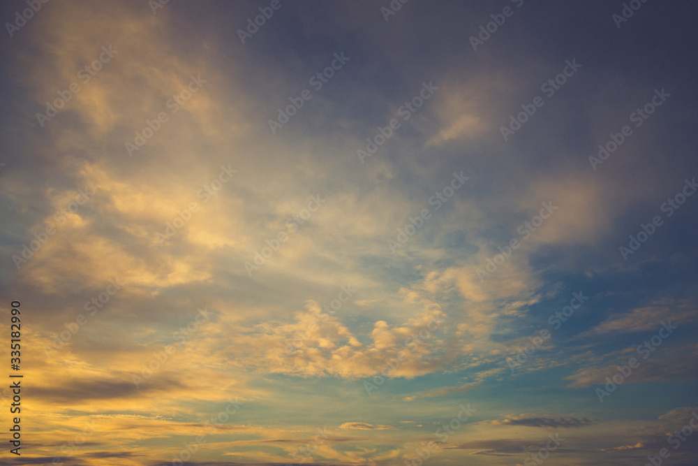 Sky and clouds in golden moment nature Sky and clouds in golden moment nature