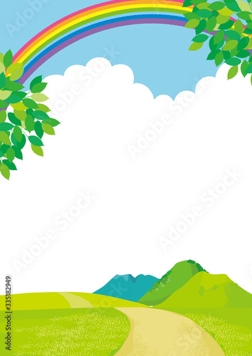 山の風景　登山　イラスト
