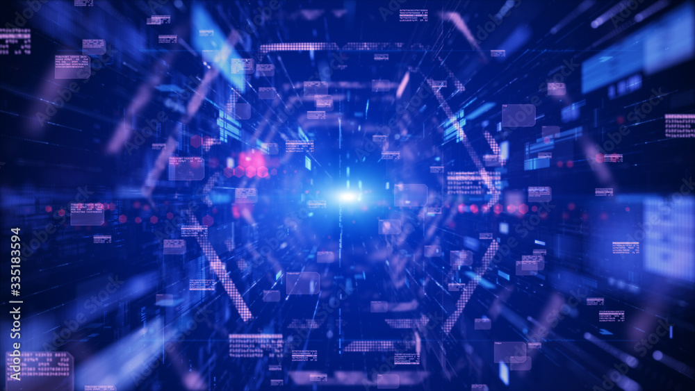 Digital tunnel cyberspace and digital data network connections concept. Transfer digital data hi-speed internet, Future technology digital background concept. Digital tunnel cyberspace and digital data network connections concept. Transfer digital data hi-speed internet, Future technology digital background concept.