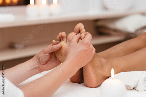 Thai foot massage series in spa salon