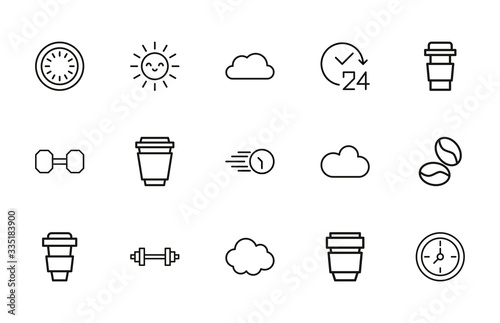 Icon set of morning.