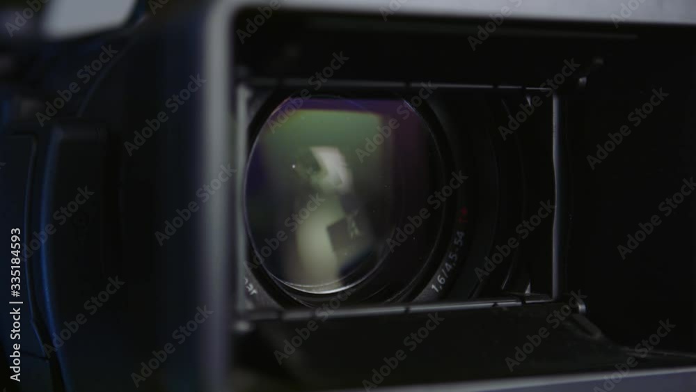 video camera lense zooming. Close up shot video camera lense zooming. Close up shot