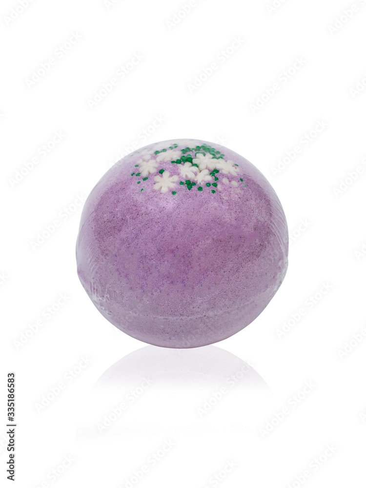 purple bomb for a bath, isolated on white background purple bomb for a bath, isolated on white background