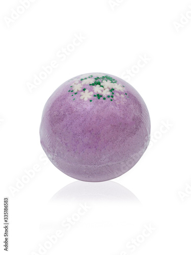 purple bomb for a bath  isolated on white background