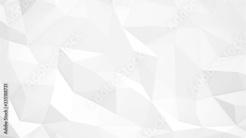 Abstract polygonal geometric surface animation. Clean soft low poly motion white grey background. Seamless loop 4K FullHD