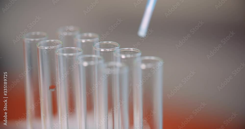 Working in Laboratory - Scientist Using Pipette in Lab. Working in Laboratory - Scientist Using Pipette in Lab.