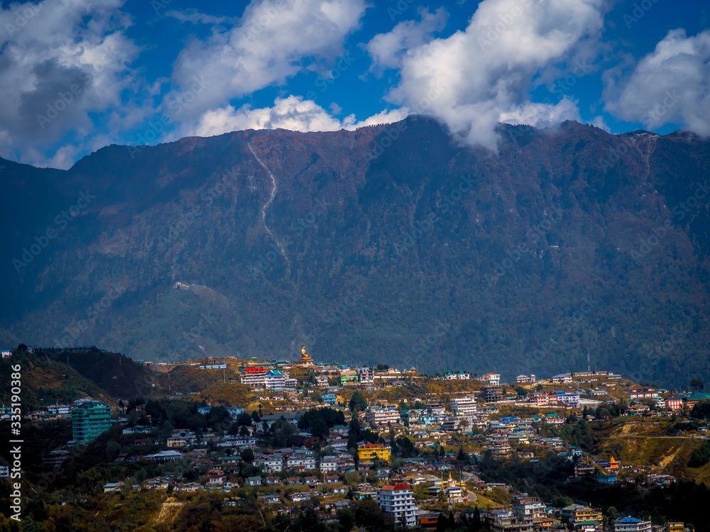 View of the Tawang town during daytime