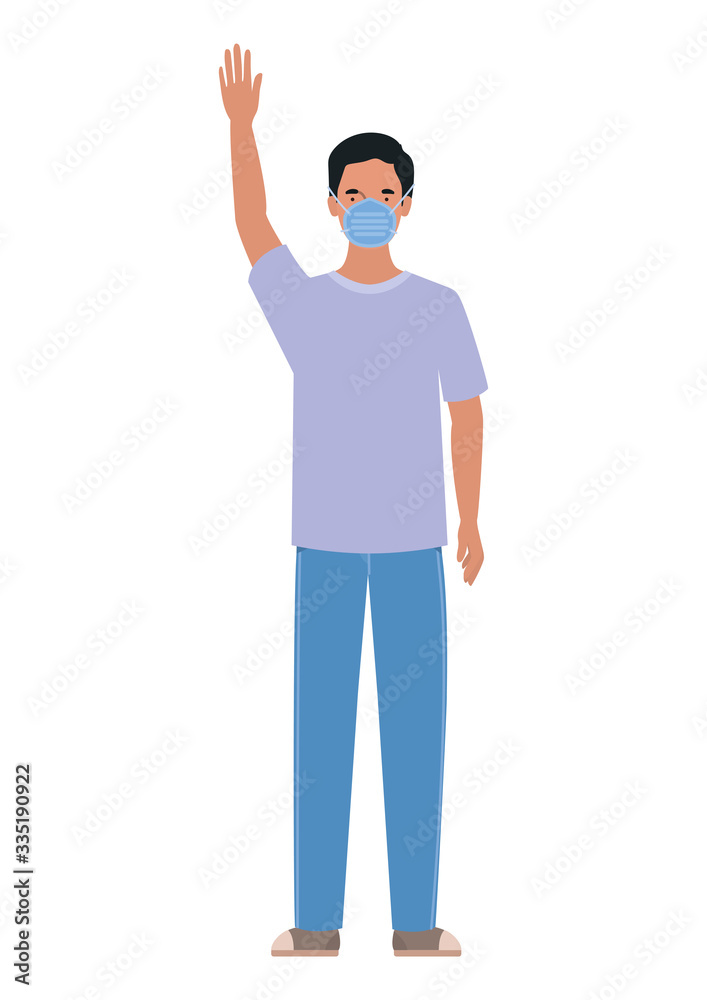Avatar man with medical masks vector design Avatar man with medical masks vector design