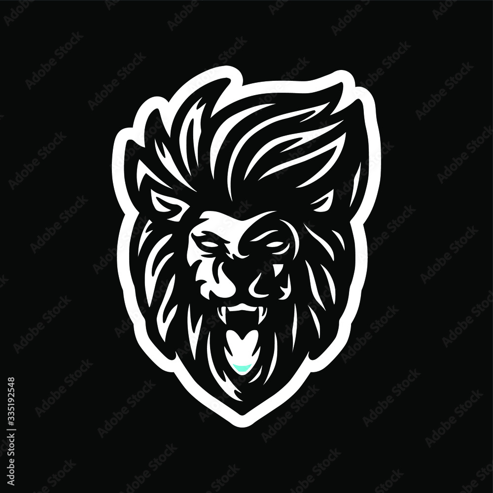 Obraz premium wild lion mascot logo design vector