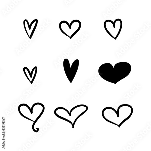 set of vector hearts
