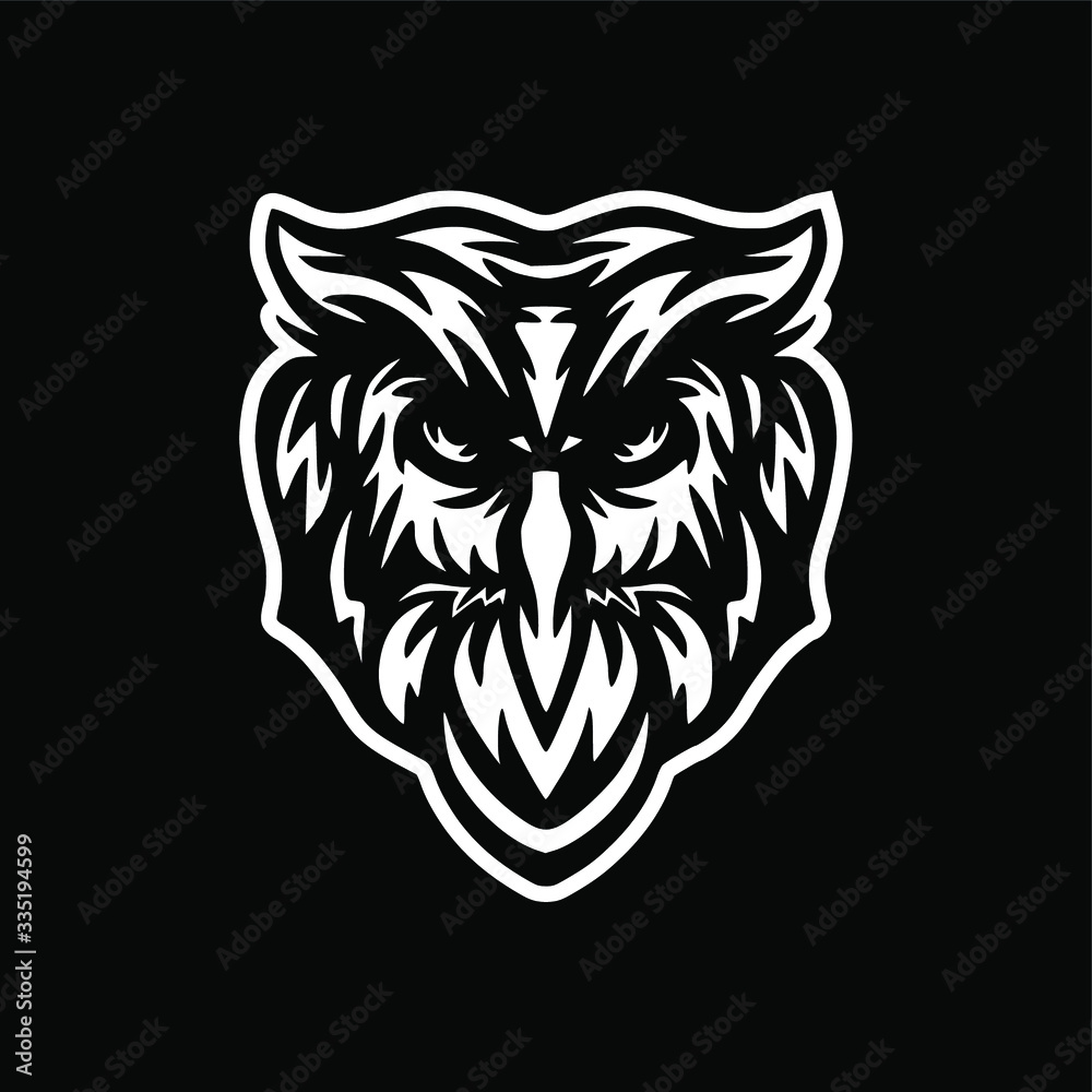 Obraz premium wild owl head logo vector mascot design