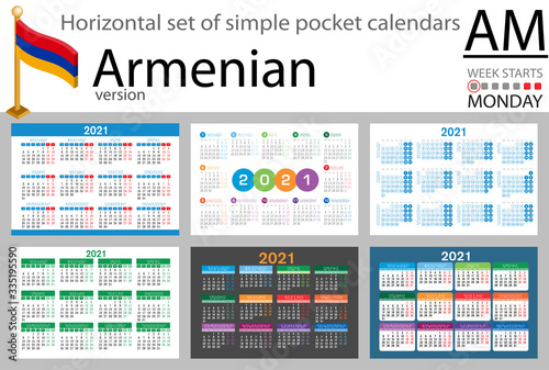 Armenian horizontal pocket calendar for 2021