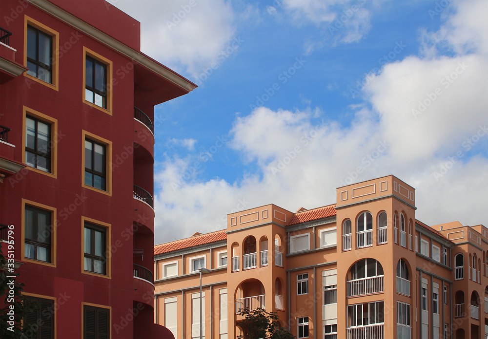 Beautiful architectural style of contemporary apartment buildings (Tenerife, Spain) Beautiful architectural style of contemporary apartment buildings (Tenerife, Spain)
