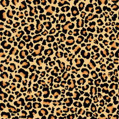 Acrylglasbilder Tierfellmuster Realistisches Leopardenmuster Naturtöne Nahtlos  © Vector FX