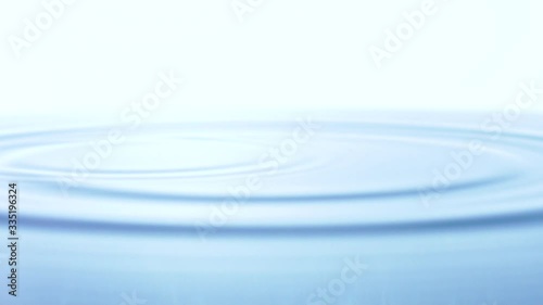 Drop of water falls on the surface of a liquid in slow motion. Macro shot