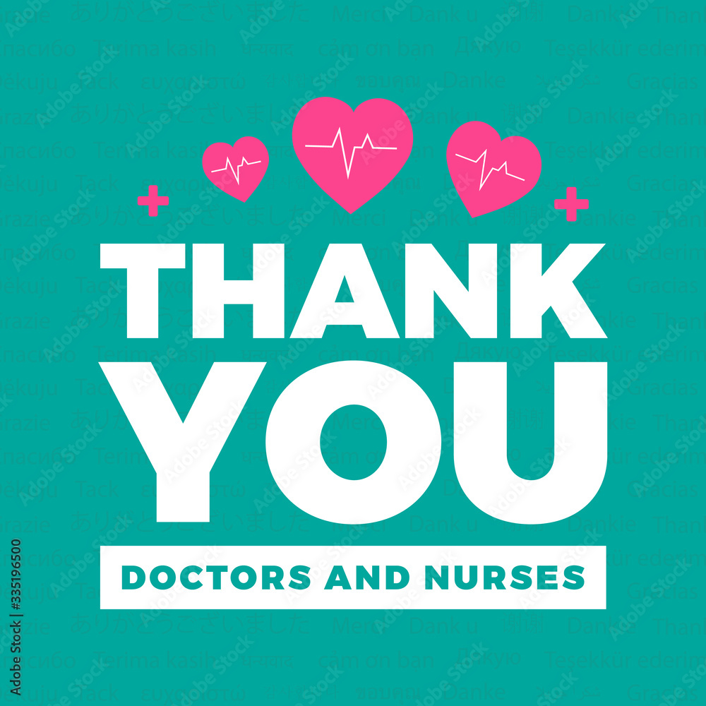 Thank You Doctors and Nurses Stock Vector | Adobe Stock