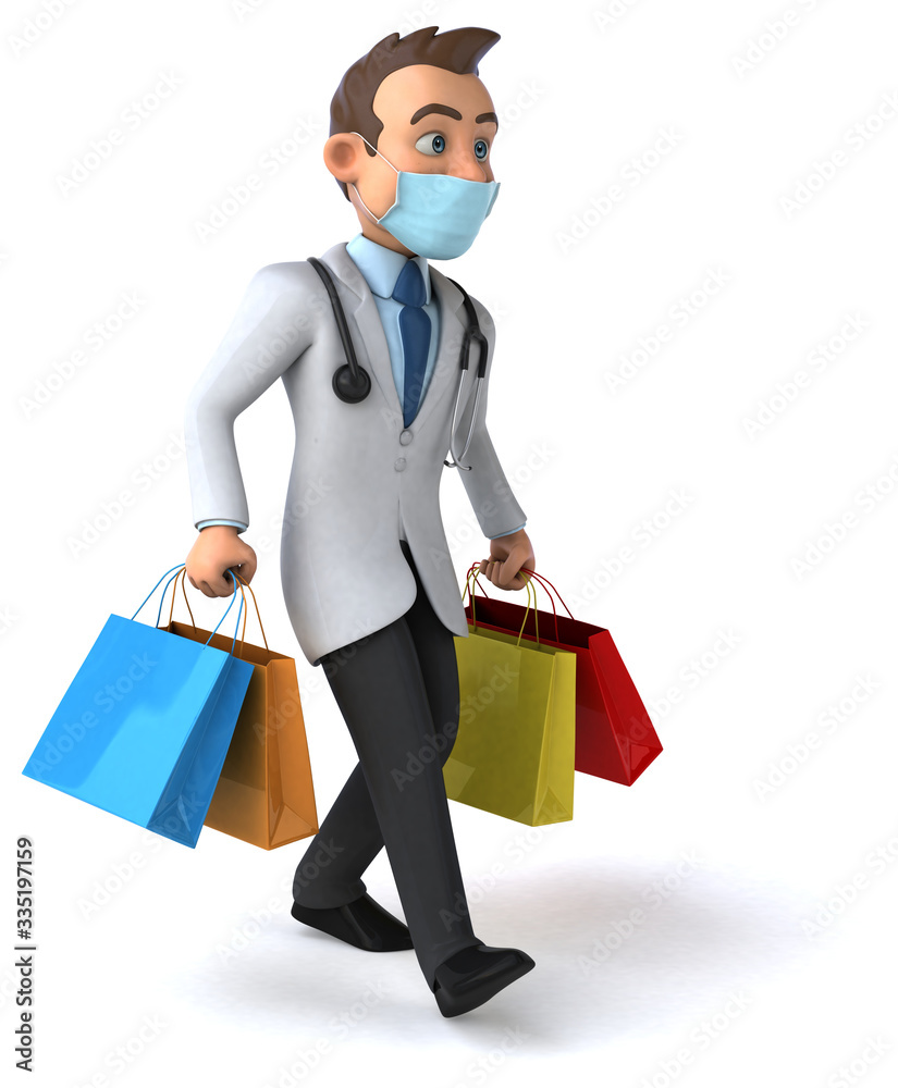 3D illustration of a cartoon character with a mask 3D illustration of a cartoon character with a mask