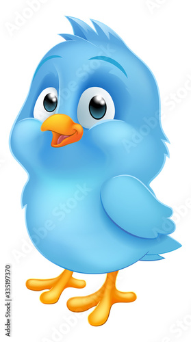 A cute bluebird blue baby b...