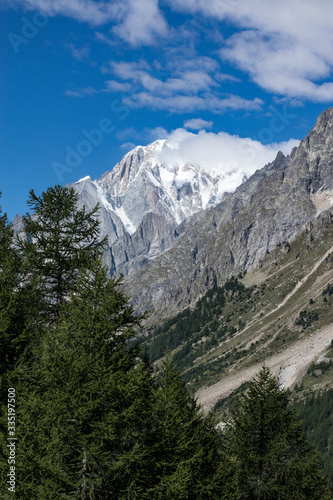 Top of Mont Blanc seen from the Bonatti refuge. Courmayeur, Aosta Valley, Italy © Giuma