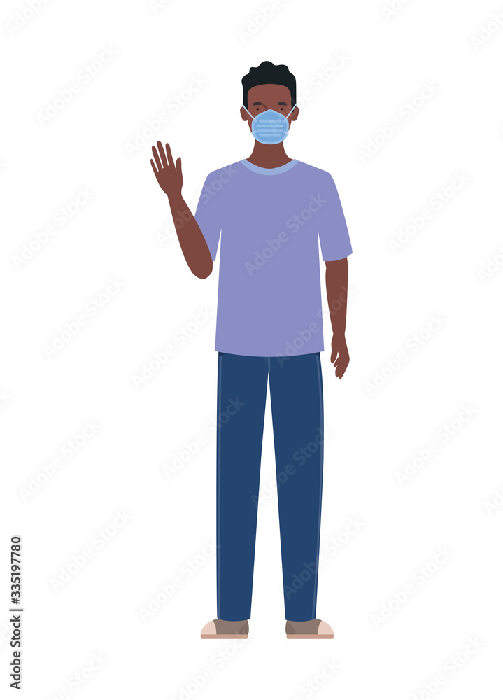 Avatar man with medical masks vector design