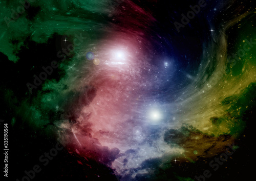 galaxy in a free space. 3D rendering