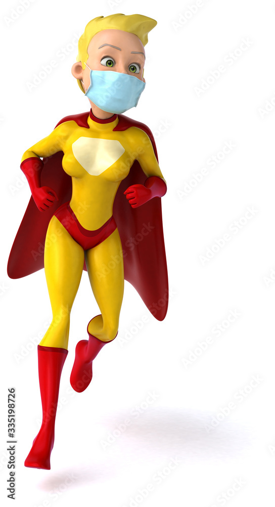 3D Illustration of a superhero with a mask 3D Illustration of a superhero with a mask