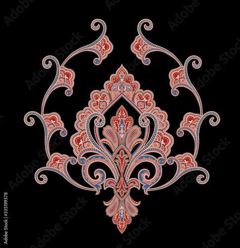 Classic paisley and fine lace pattern, Persian pattern，suitable for textile clothing and wallpaper design, invitation design