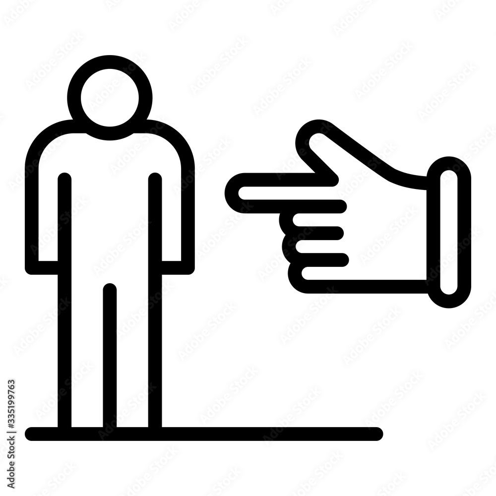 No finger racism direction icon. Outline no finger racism direction vector icon for web design isolated on white background No finger racism direction icon. Outline no finger racism direction vector icon for web design isolated on white background