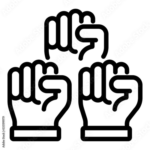 No racism fist icon. Outline no racism fist vector icon for web design isolated on white background
