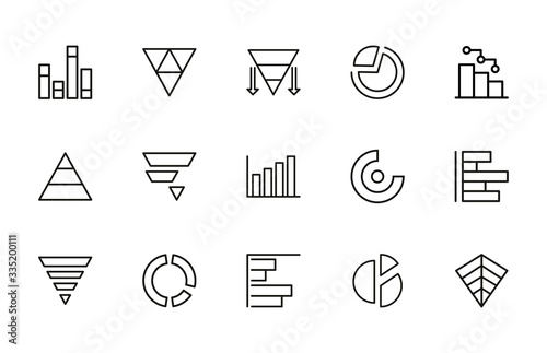 Icon set of chart.