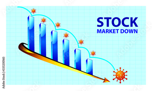 Stock Market down corona virus crises share crash graph