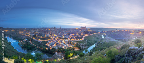 Panorama view of Toledo and Tagus River, Spain