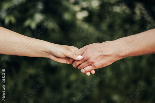 the guy and the girl shook hands