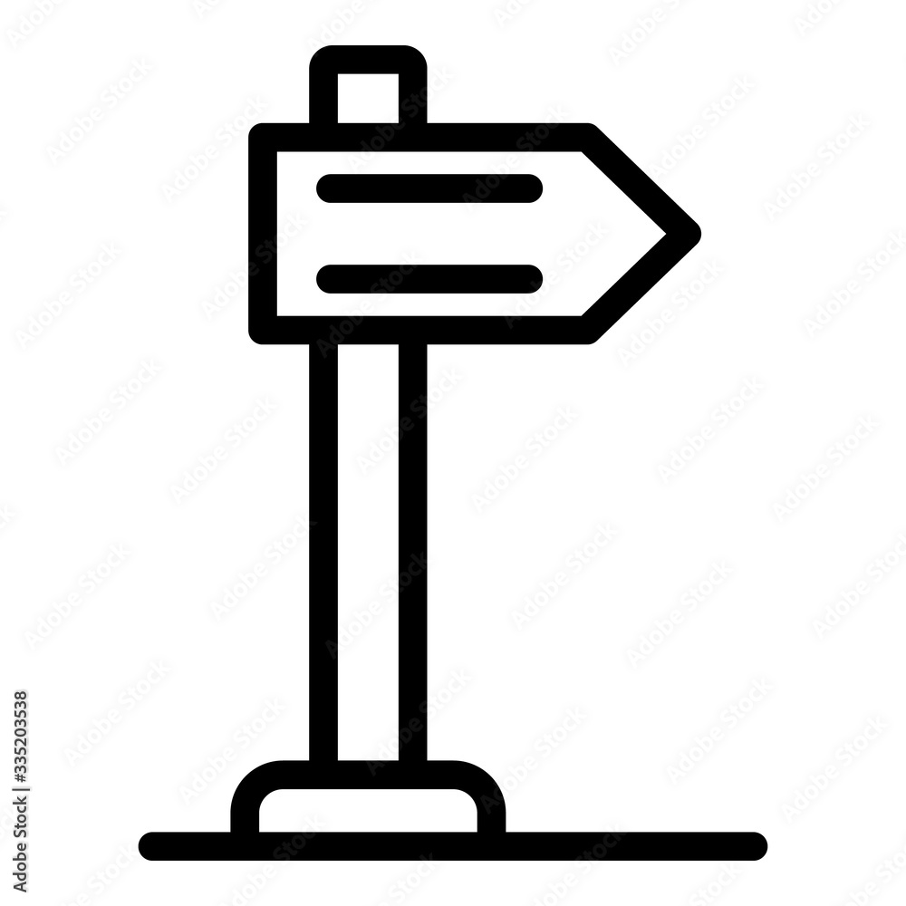 Museum sign board icon. Outline museum sign board vector icon for web design isolated on white background