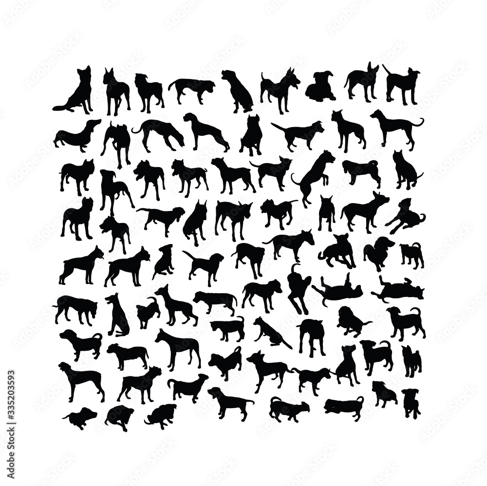 Dog Silhouettes, art vector design