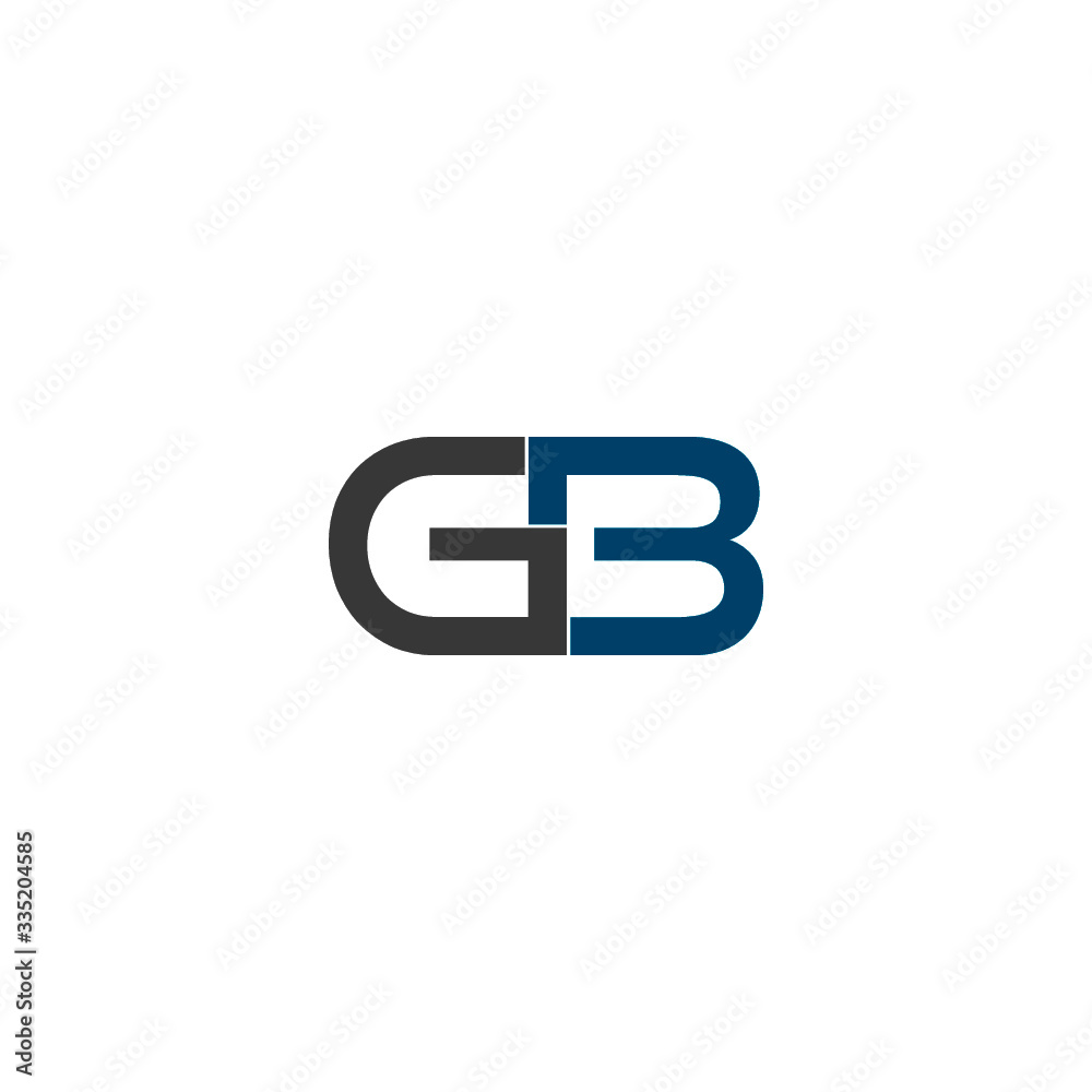 Initial GB Letter Linked Logo Isolated On White Background Initial GB Letter Linked Logo Isolated On White Background