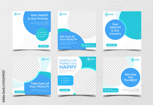 Medical healthcare banner for flyer and social media post template
