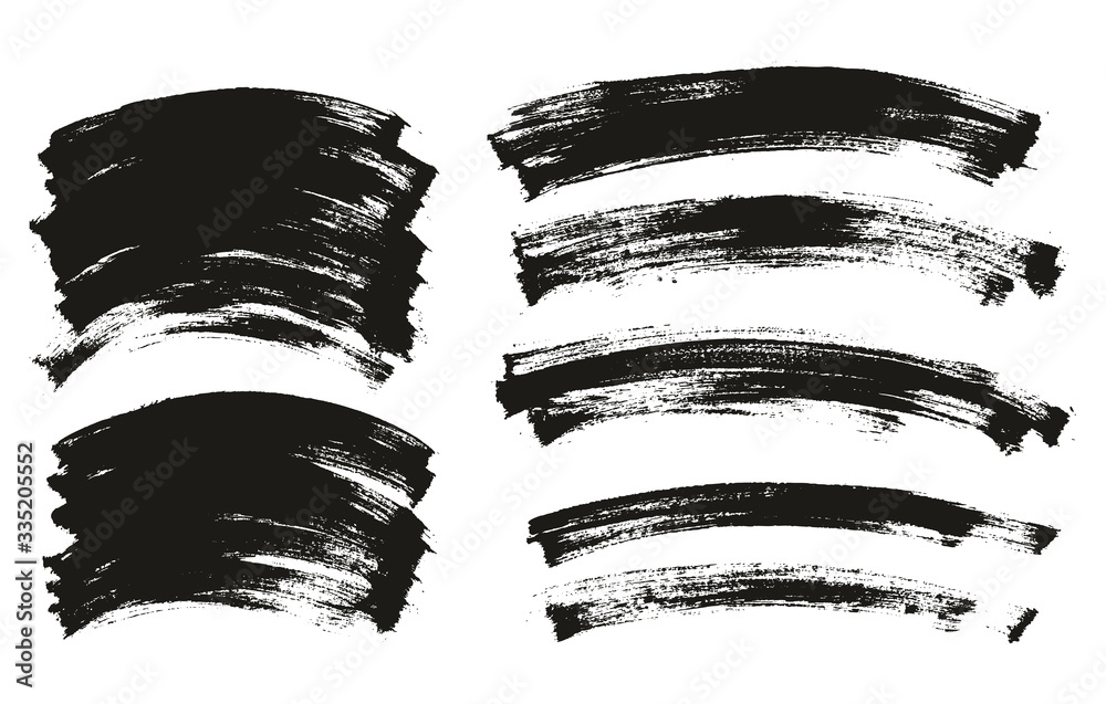 Flat Paint Brush Thin Curved Background High Detail Abstract Vector Background Mix Set Flat Paint Brush Thin Curved Background High Detail Abstract Vector Background Mix Set