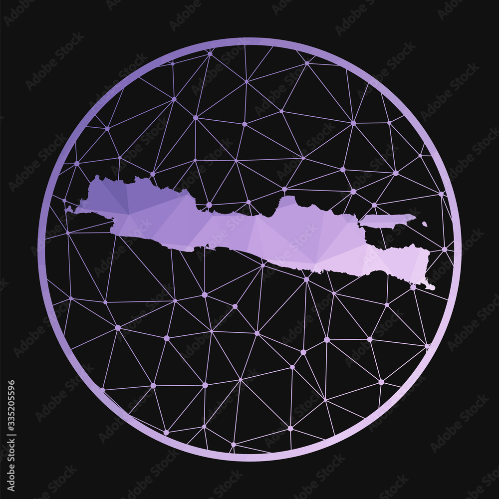 Vecteur Stock Java icon. Vector polygonal map of the island. Java icon ...
