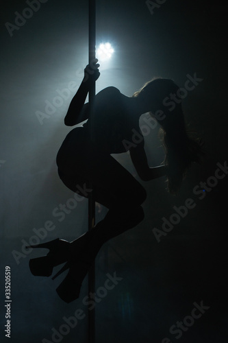 Pole girl Dancer in the dark